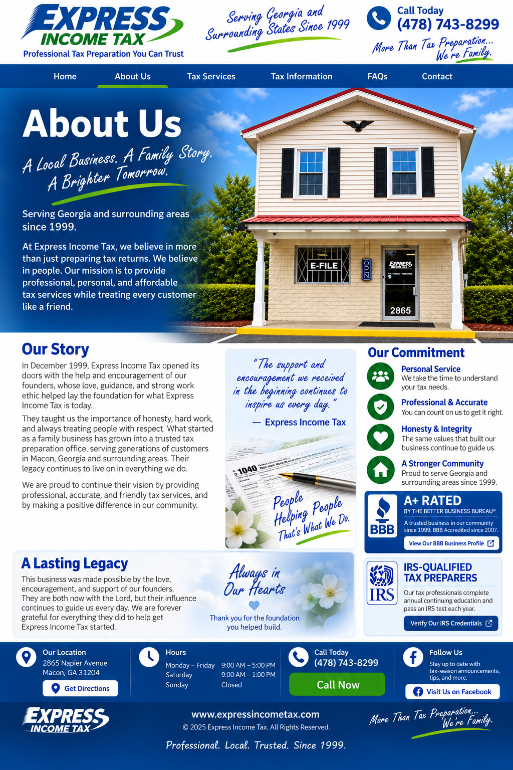 Express Income Tax About Us page